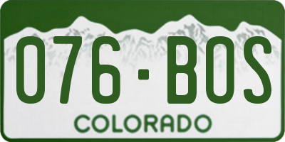 CO license plate 076BOS