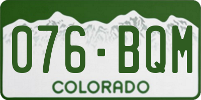 CO license plate 076BQM