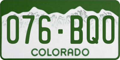 CO license plate 076BQO