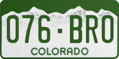 CO license plate 076BRO