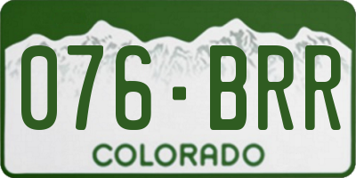 CO license plate 076BRR