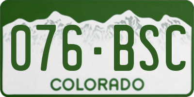 CO license plate 076BSC