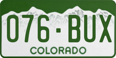 CO license plate 076BUX