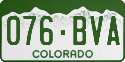 CO license plate 076BVA