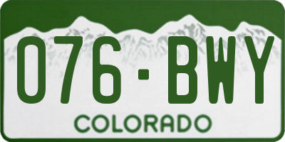CO license plate 076BWY