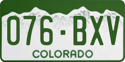 CO license plate 076BXV