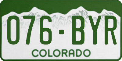 CO license plate 076BYR