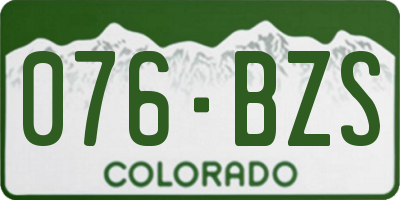 CO license plate 076BZS