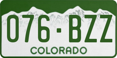 CO license plate 076BZZ