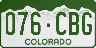 CO license plate 076CBG