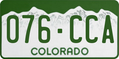 CO license plate 076CCA