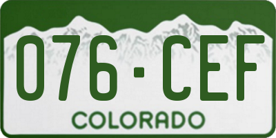 CO license plate 076CEF