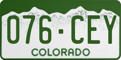 CO license plate 076CEY