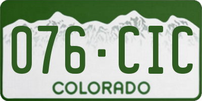 CO license plate 076CIC