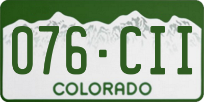CO license plate 076CII