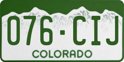 CO license plate 076CIJ