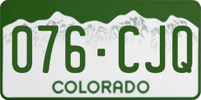 CO license plate 076CJQ
