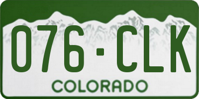 CO license plate 076CLK