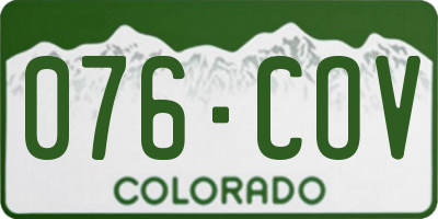 CO license plate 076COV