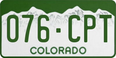 CO license plate 076CPT