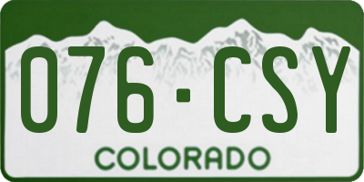 CO license plate 076CSY