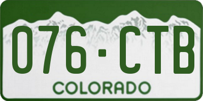CO license plate 076CTB