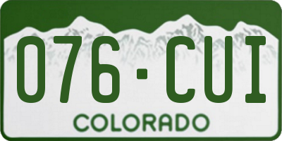 CO license plate 076CUI