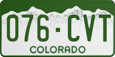 CO license plate 076CVT