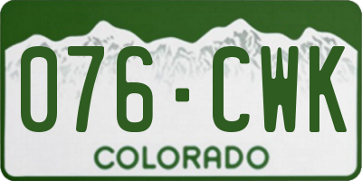 CO license plate 076CWK