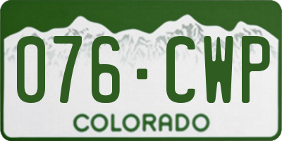 CO license plate 076CWP