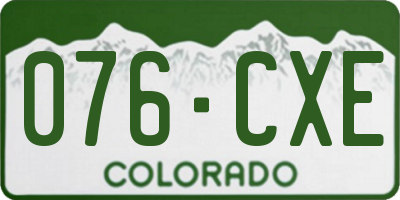 CO license plate 076CXE