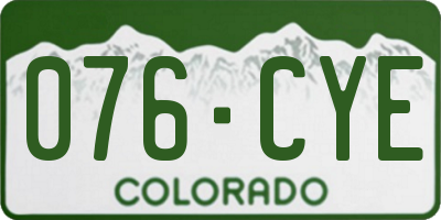 CO license plate 076CYE