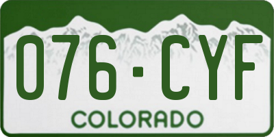 CO license plate 076CYF