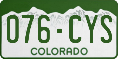 CO license plate 076CYS