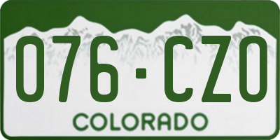 CO license plate 076CZO