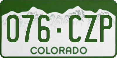 CO license plate 076CZP