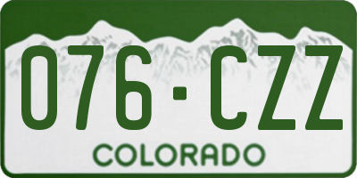 CO license plate 076CZZ