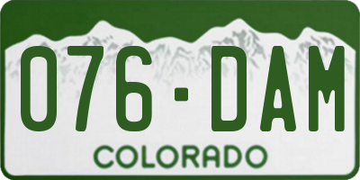 CO license plate 076DAM