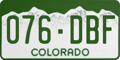 CO license plate 076DBF
