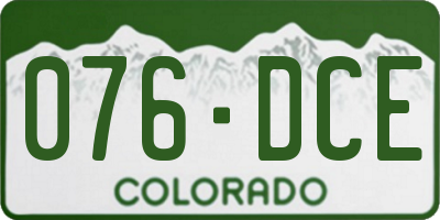 CO license plate 076DCE