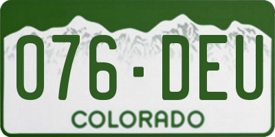 CO license plate 076DEU