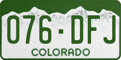 CO license plate 076DFJ