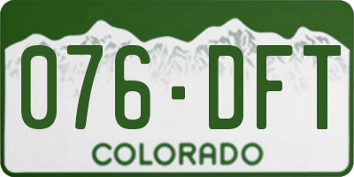 CO license plate 076DFT