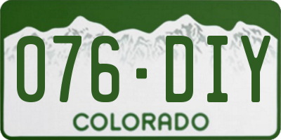 CO license plate 076DIY