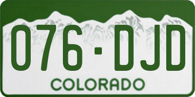CO license plate 076DJD
