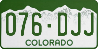 CO license plate 076DJJ