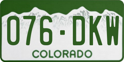 CO license plate 076DKW