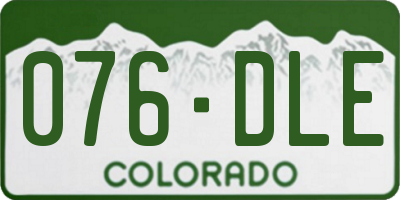 CO license plate 076DLE