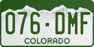 CO license plate 076DMF