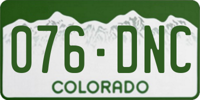 CO license plate 076DNC
